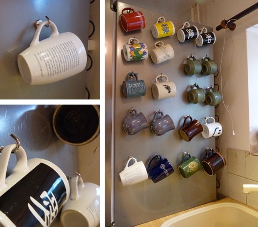 Hook Magnets Hanging On A Fridge