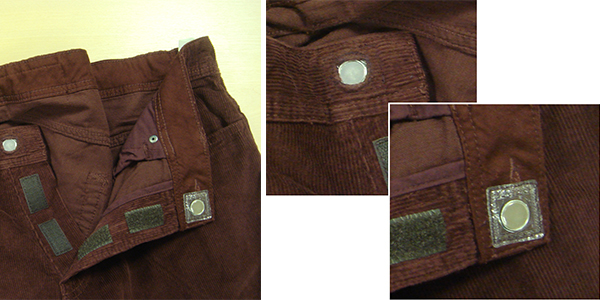 Magntes hidden in trousers.