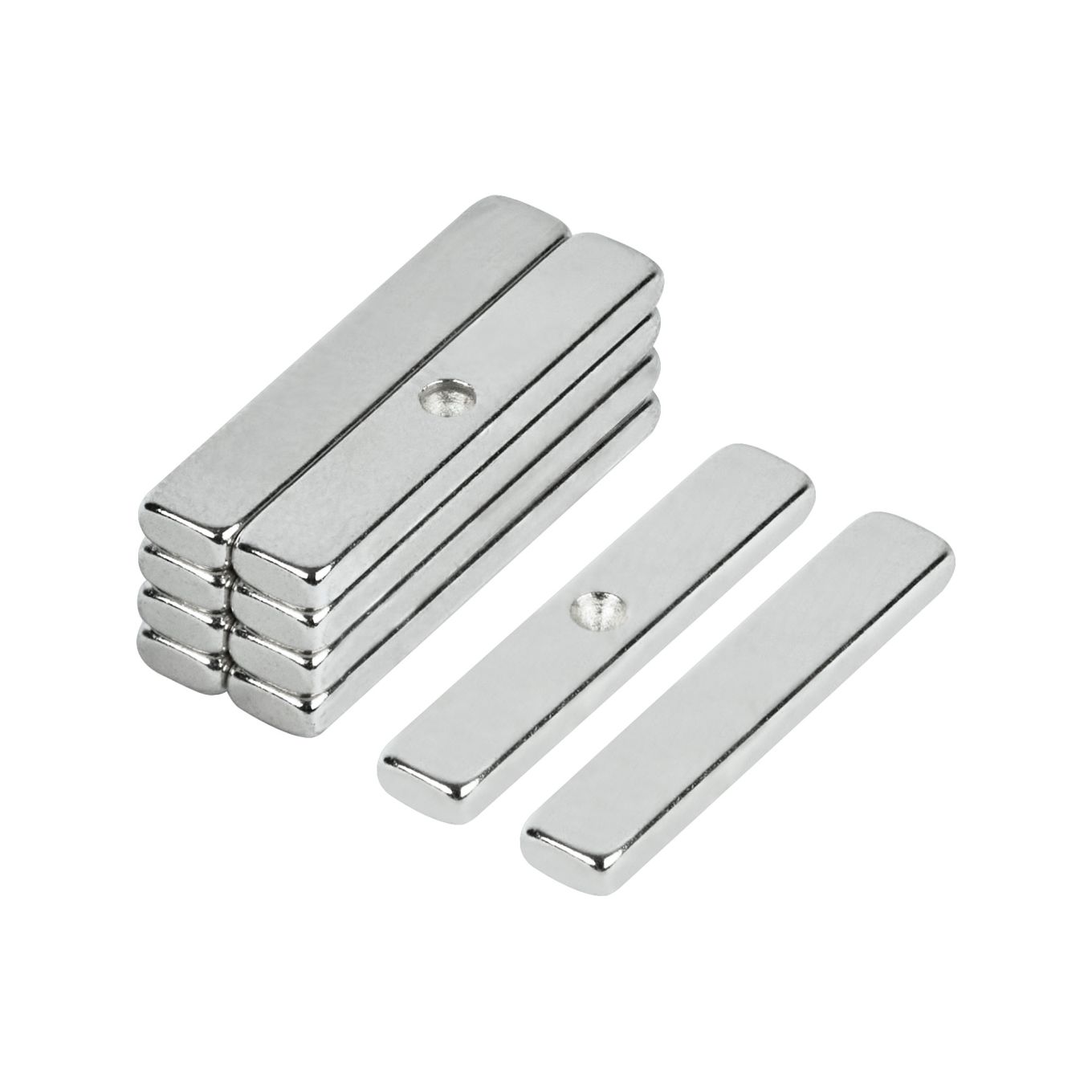 17 x 3 x 1,5 mm Neodym-Magnet N42 – Nordpol mit Vertiefung