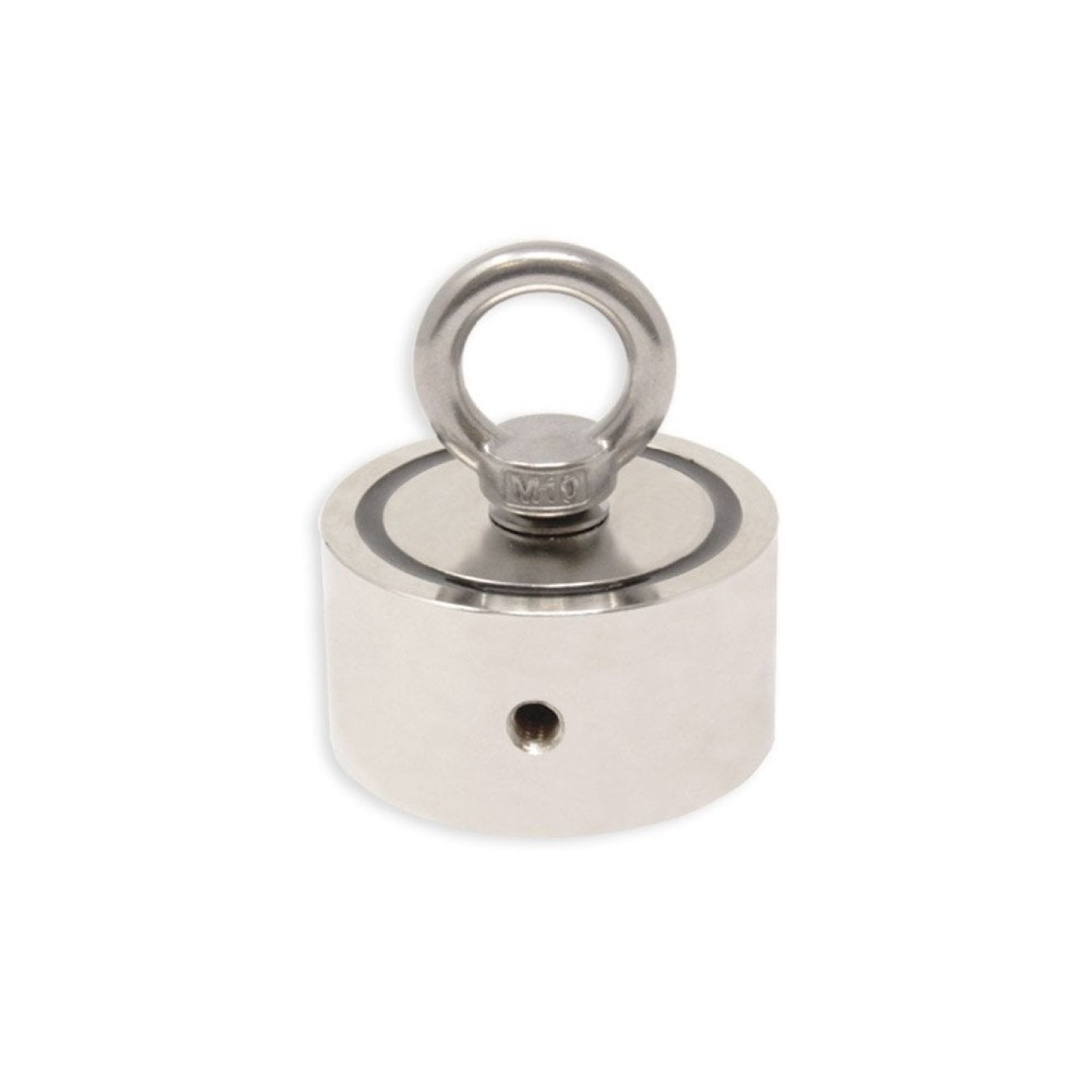 75mm Durchmesser x 25mm N42 Neodym-Topfmagnet mit 2 x M10 Ringschrauben – 200kg Zugkraft