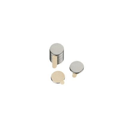 10mm Durchmesser x 1mm dicke, vernickelte Flussstahlscheibe mit 3M™-Selbstklebung