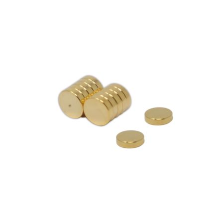 6mm Durchmesser x 1,5mm dicke, vergoldete Therapie-Magnete - Dimple On North Face - 0,44kg Zugkraft