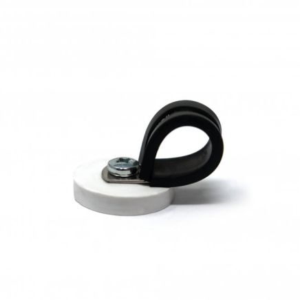 31mm Durchmesser X 6mm Hohes Gummi Kabel Kabel Haltungsmagnet Mit 16mm Gummiklemme - 5,7kg Zug