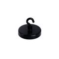 Schwarz lackierter Ferrit-Klemmmagnet mit 40mm Durchmesser und M4-Haken – 10,2kg Zugkraft