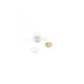 Weiß lackierte Weichstahlscheibe mit 10mm Durchmesser x 1mm Dicke und 3M™-Selbstklebung