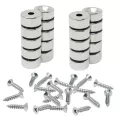 15mm Durchmesser x 7,5mm Dicke Nord- und Süd-Neodym-Senkmagnete und Schraubenpaket