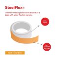 SteelFlex® 20mm breites Stahlband – 3M™ selbstklebend / glänzend weiß