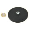 88mm Durchmesser x 8mm Höhe, gummibeschichteter POS-Magnet mit M8-Bossengewinde – 45kg Zugkraft