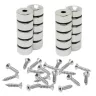 15mm Durchmesser x 7,5mm Dicke Nord- und Süd-Neodym-Senkmagnete und Schraubenpaket