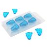 Blauer und rosafarbener Magnet in Form von Babyfüßen (22mm Durchmesser x 4mm Höhe) (unbeschriftete Packung)