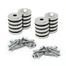 20mm Durchmesser x 4mm Dicke Nord- und Süd-Neodym-Senkmagnete und Schraubenpaket