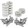 20mm Durchmesser Neodym-Topfmagnete, Stahlscheiben und Schrauben im Paket