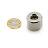 25mm Durchmesser x 20mm Dicke x 6mm Loch Ultrahochleistungs-N52-Neodym-Magnet – 23kg Zugkraft