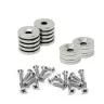 Senkmagnete mit 15mm Durchmesser, Stahlscheiben und Schrauben im Paket