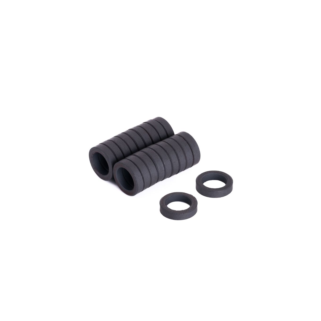 Y10 Ceramic Magnets - 7/16 in. O.D. x 5/16 in. I.D. x 1/8 in. thick - 0.17lbs Pull