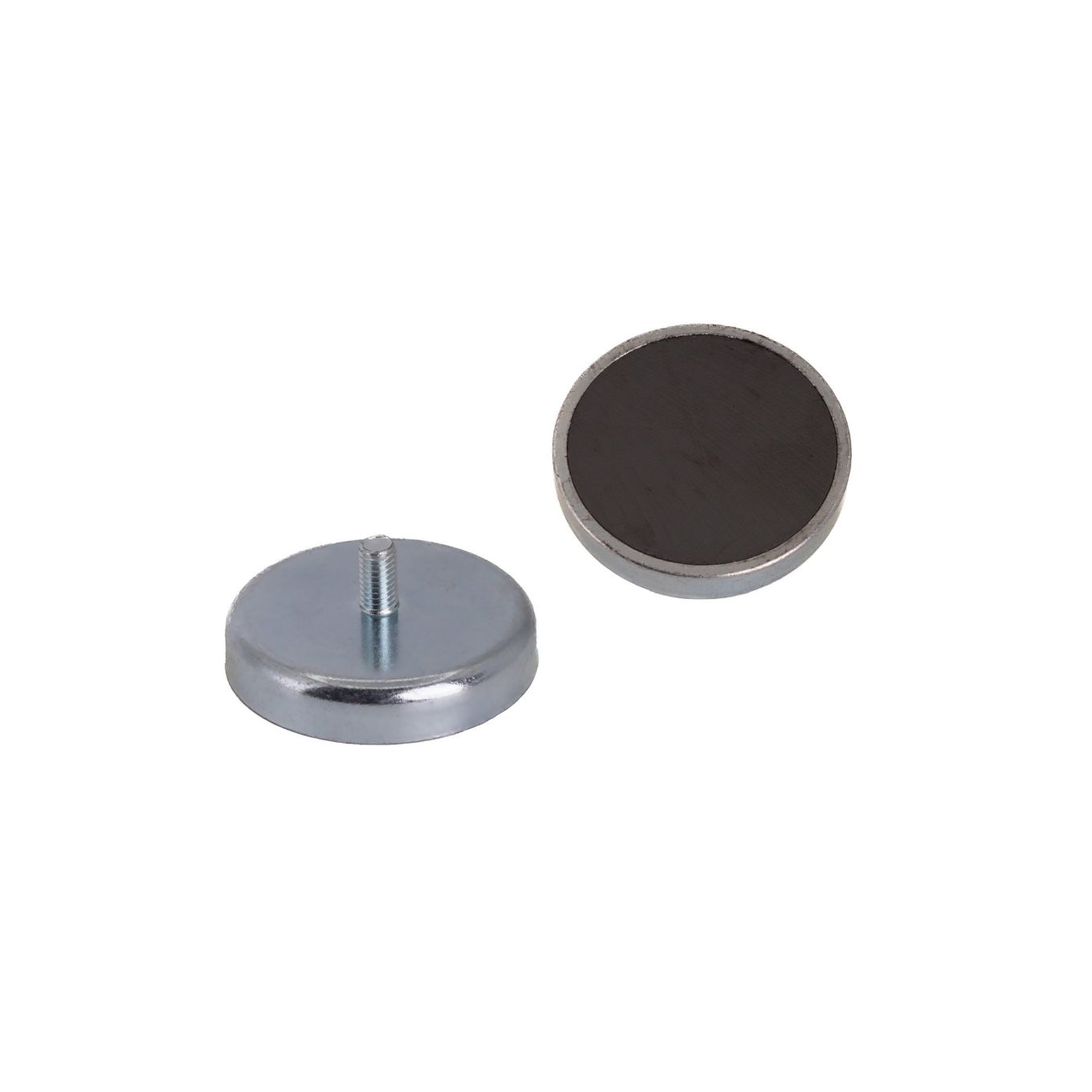 Ceramic Pot Magnet with M5 External Thread - 1-9/16 in. dia x 5/16 in. thick - 32.86lbs Pull