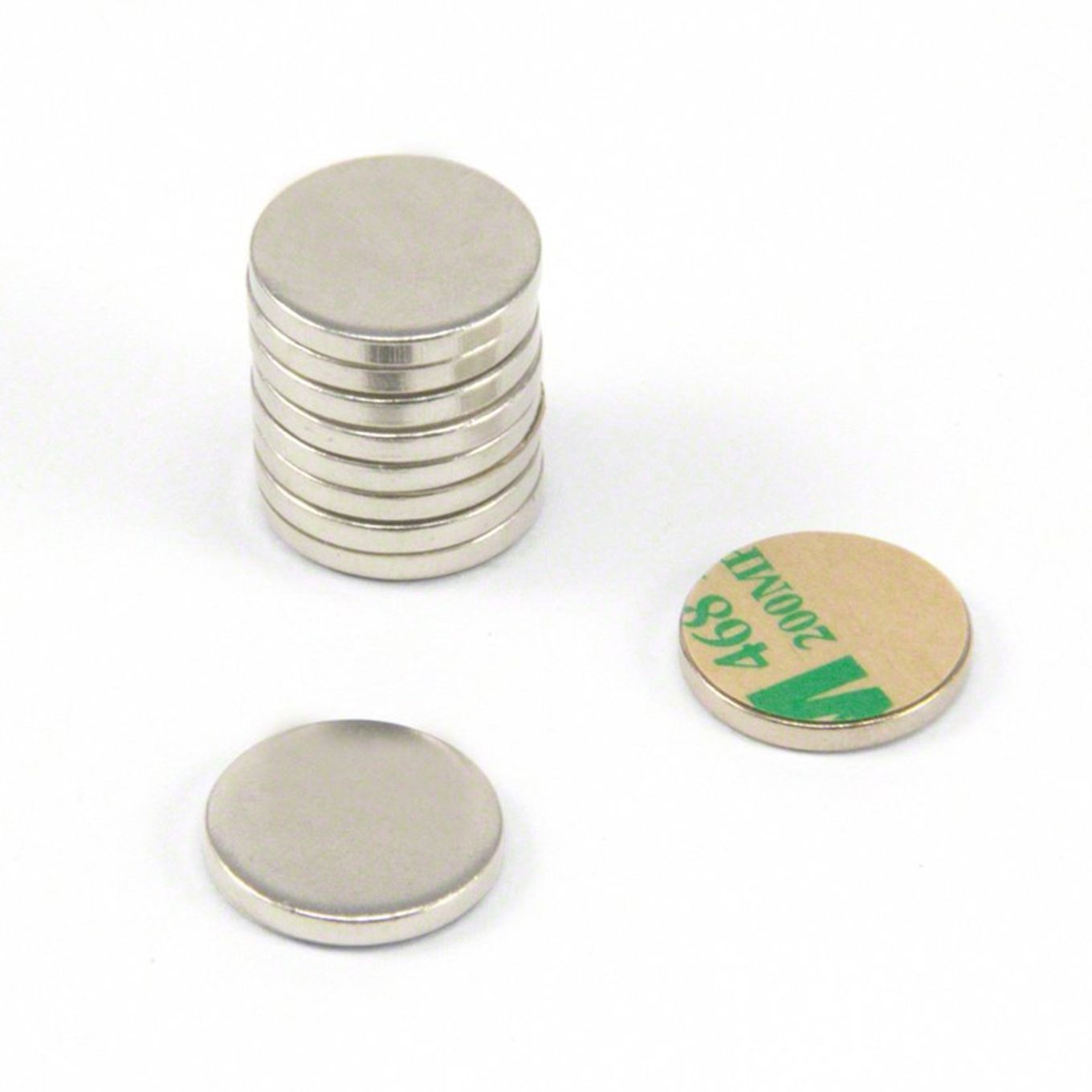 Nickel Plated Mild Steel Disc with 3M Self-Adhesive - 13/16 in. dia x 1/16 in. thick