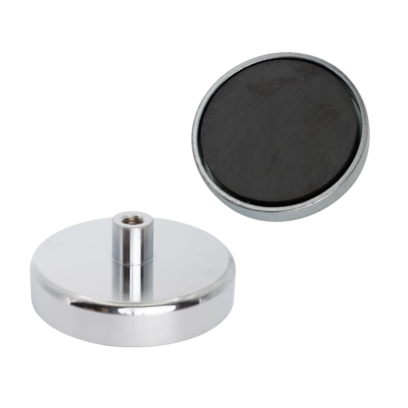 Ceramic Pot Magnet with M10 thread - 3-1/8 in. dia x 1-3/8 in. tall - 132.3lbs Pull