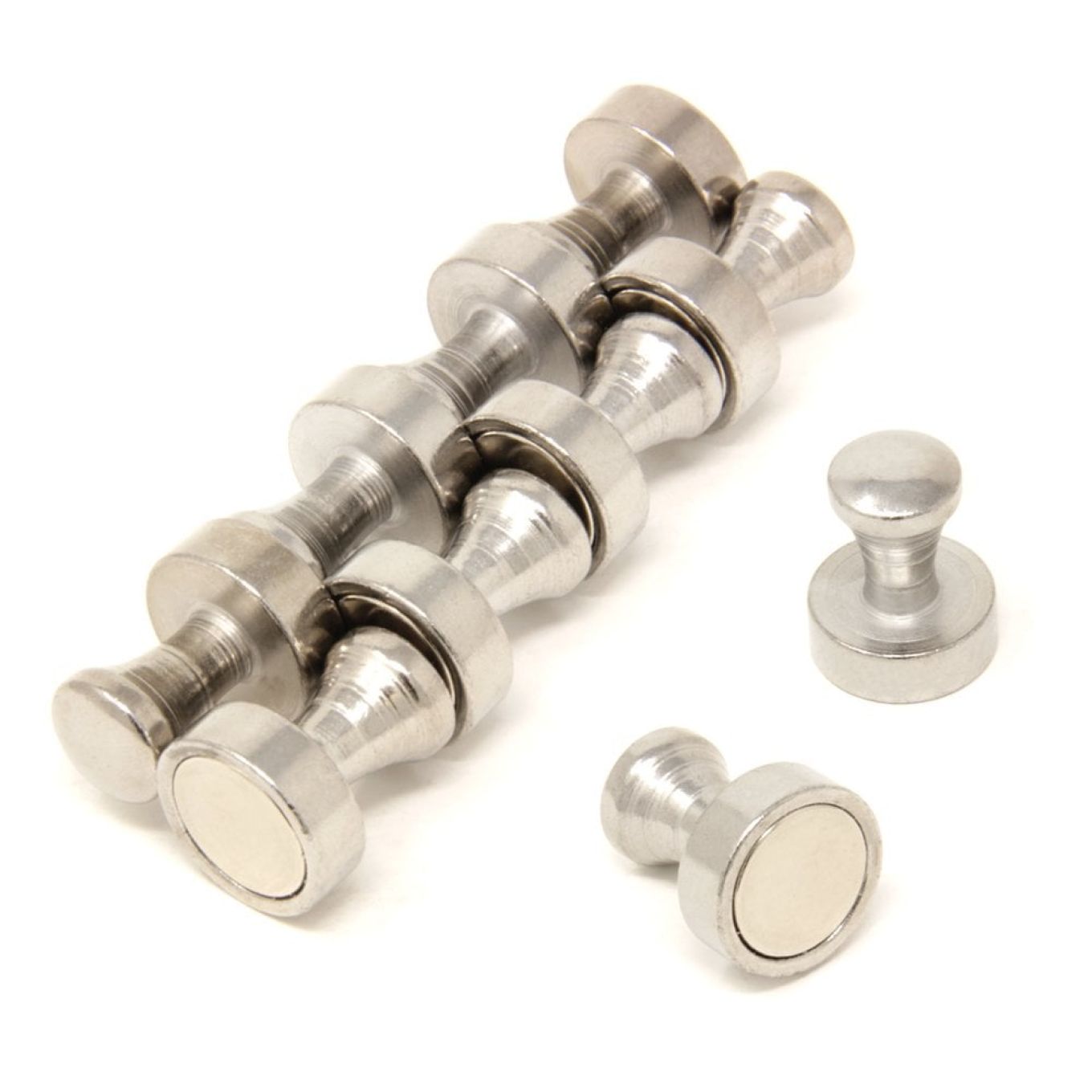 Chrome Skittle Pot Magnet - 13/16 in. dia x 1 in. tall - 19.8lbs Pull