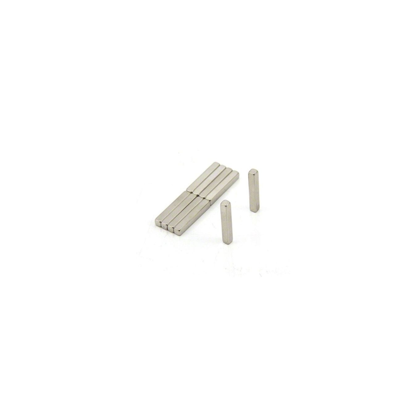 N42 Neodymium Rectangular Bar Magnet - 1/8 in. x 1/8 in. x 13/16 in. thick - 0.6lbs Pull