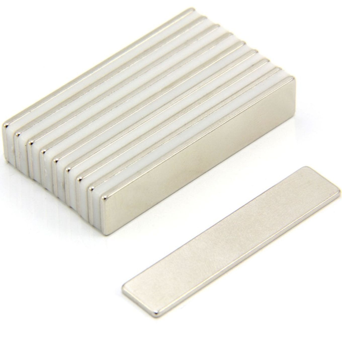 N35 Neodymium Rectangular Magnet - 1-7/8 in. x 3/8 in. x 1/16 in. thick - 7.06lbs Pull