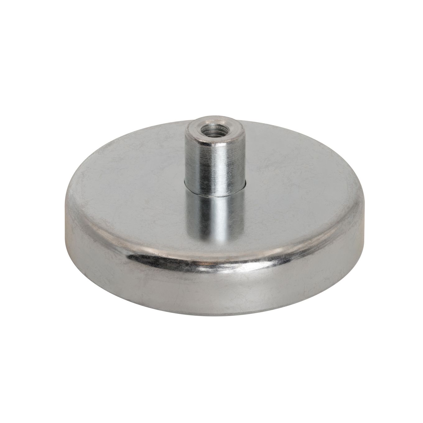 Ceramic Pot Magnet with M5 Internal Thread - 1-7/8 in. dia x 3/8 in. thick - 50.72lbs Pull