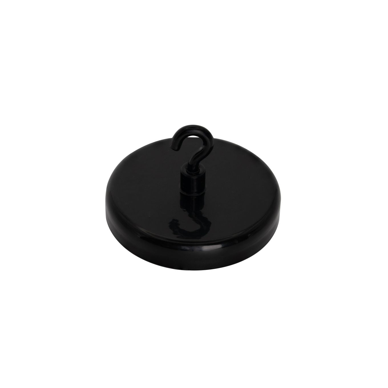 Ceramic White Painted Clamping Magnet with M4 Hook - 2-1/4 in. dia - 55.13lbs Pull