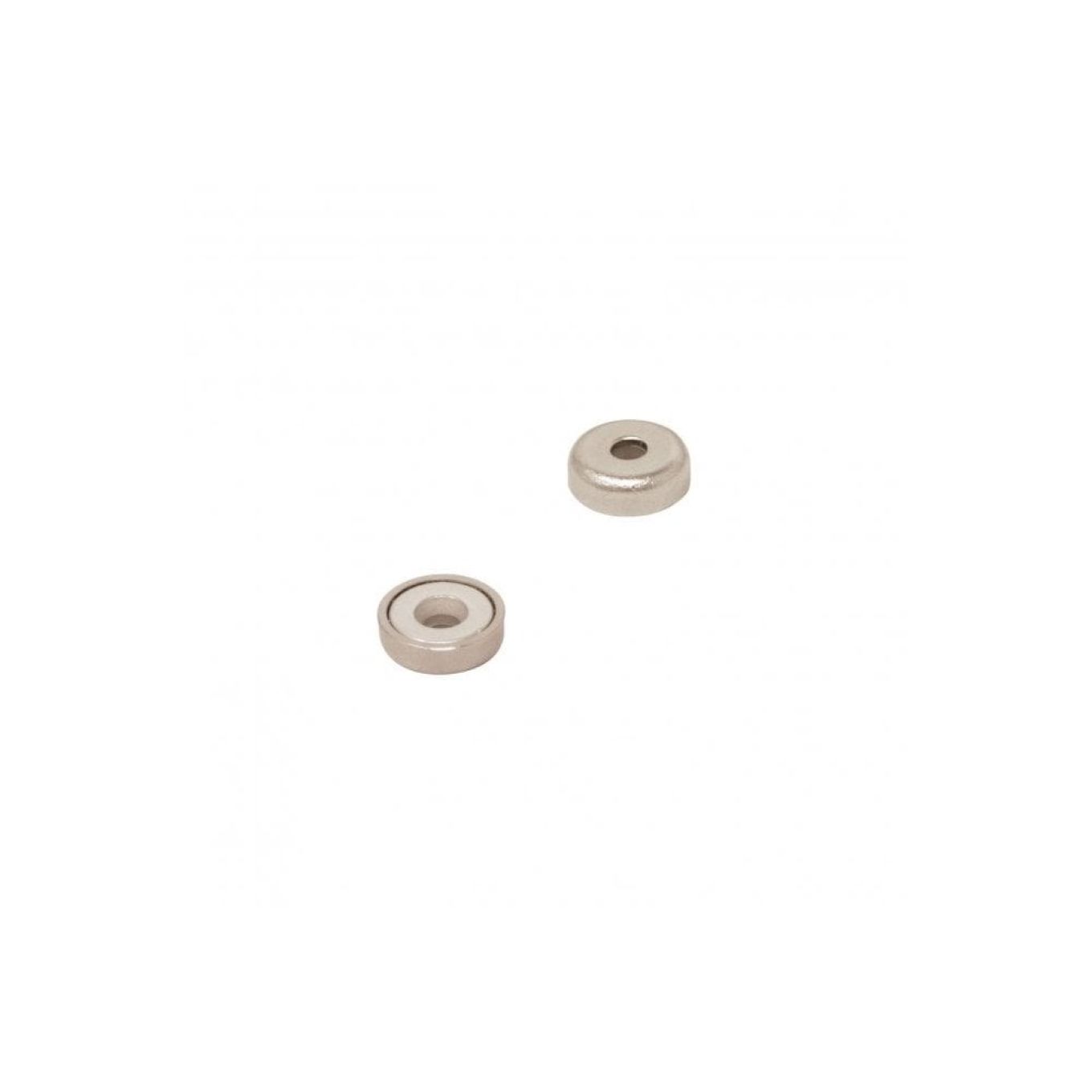 N42 Neodymium Countersunk Pot Magnet - 1/2 in. dia x 1/8 in. thick x 1/8 in. Hole - 8.59lbs Pull