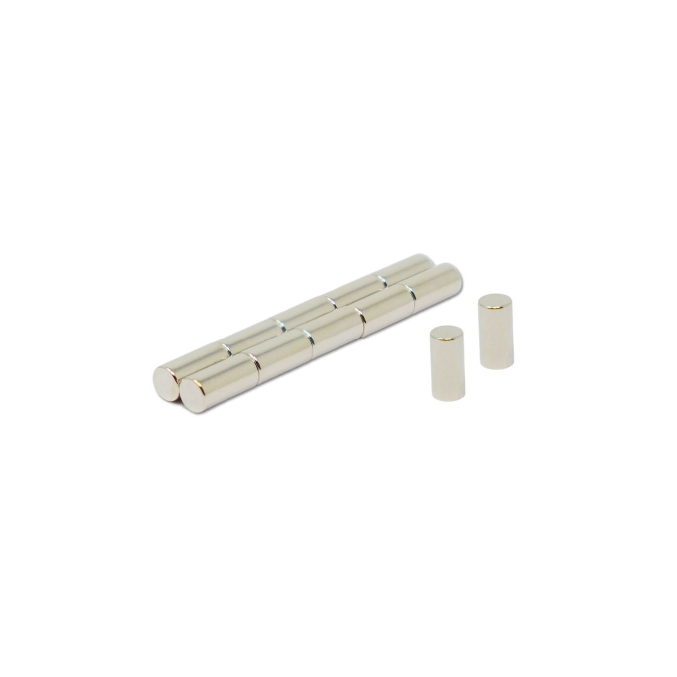 N42 Neodymium Rod Magnet - 3/16 in. dia x 3/8 in. thick - 2.19lbs Pull