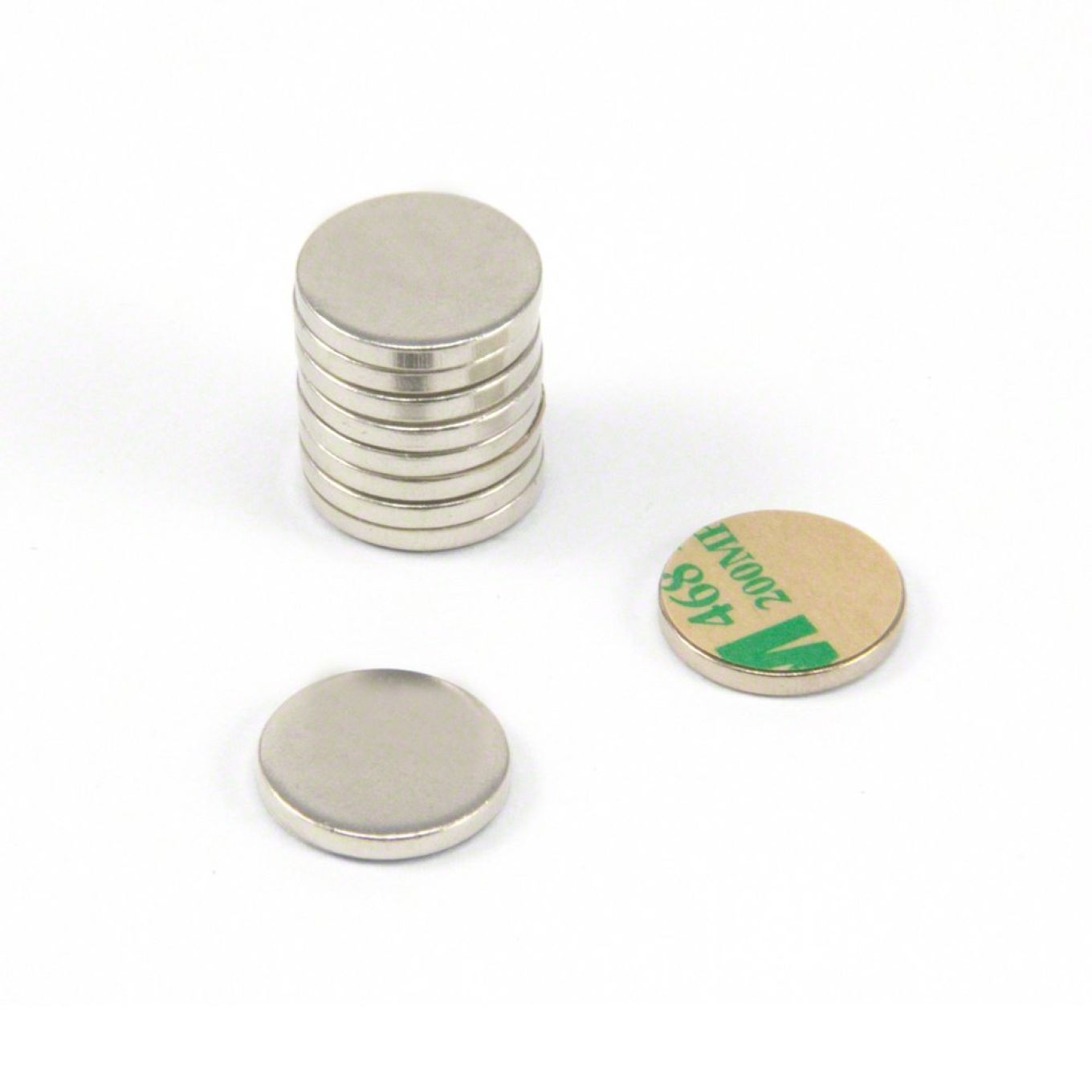 Nickel Plated Mild Steel Disc with 3M Self-Adhesive - 5/8 in. dia x 1/16 in. thick
