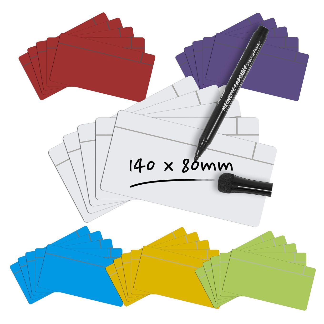 MagFlex® 5.5 in. x 3.15 in. x 0.03 in. Scrumboard Magnet - Gloss Dry-Wipe Surface (Assorted)