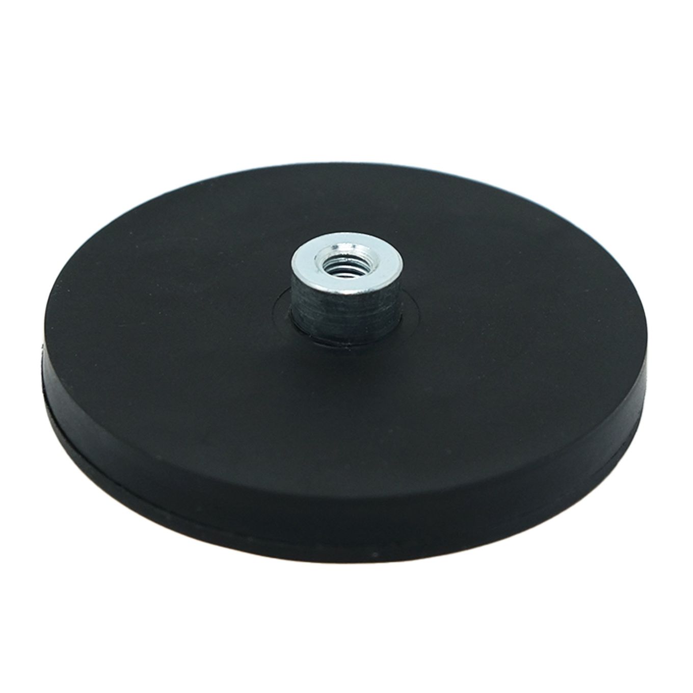 Rubber Coated POS Magnet c/w M6 Boss Thread - 2-9/16 in. dia x 1/3 in. high - 48.51lbs Pull