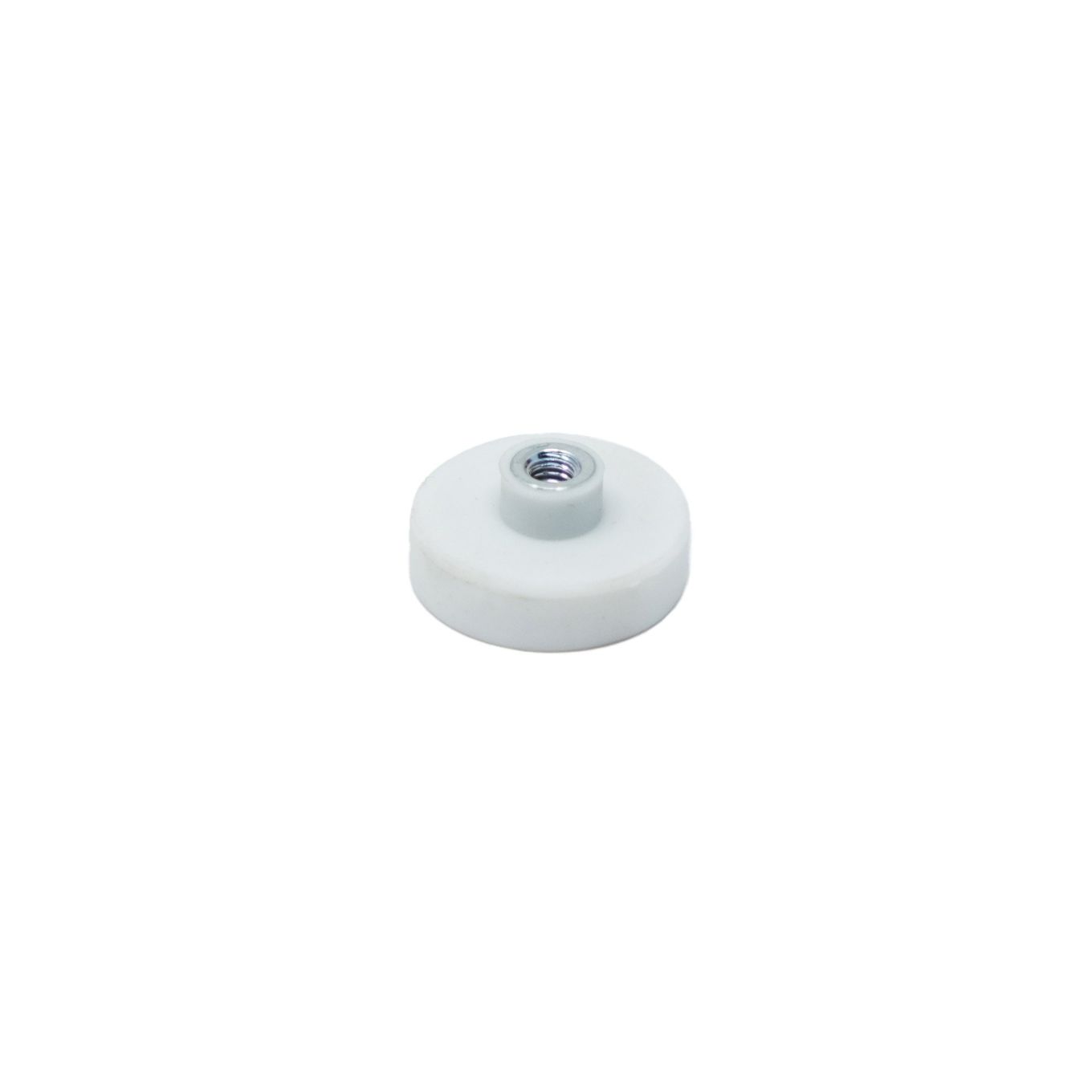 Rubber Coated POS Magnet Countersunk with M4 Boss Thread - 7/8 in. dia x 1/4 in. high - Black - 11.02lbs Pull