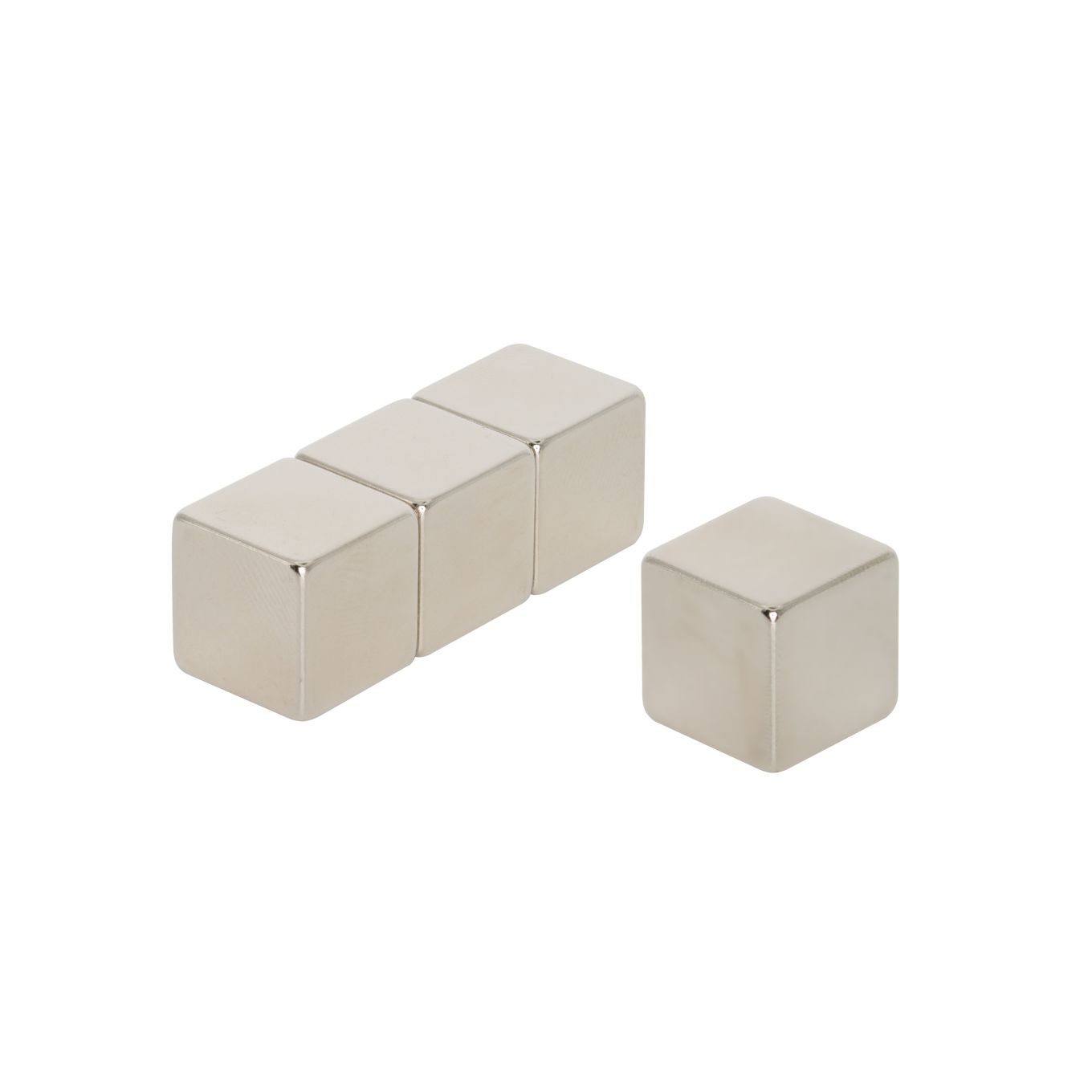 N42 Neodymium Cube Magnet - 15/32 in. x 15/32 in. x 15/32 in. thick - 16.31lbs Pull