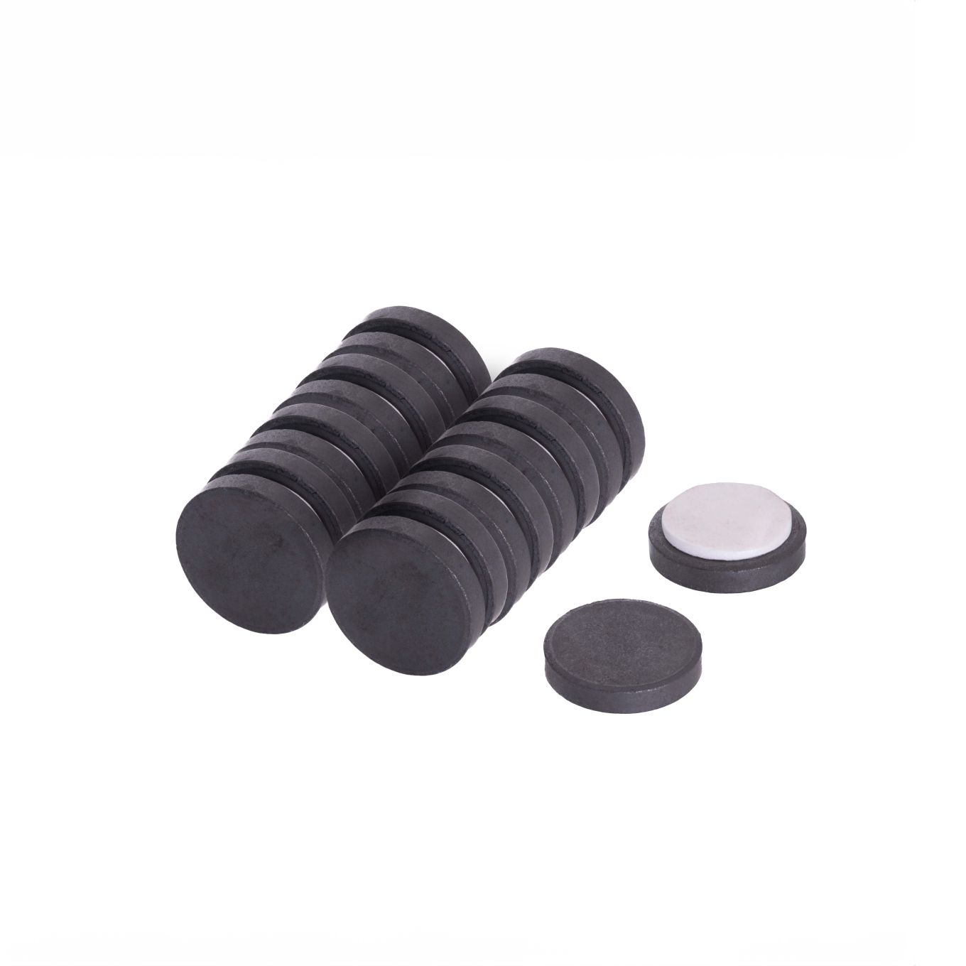 Y10 Ceramic Disc Magnet with Adhesive Foam Pad - 1 in. dia x 3/16 in. thick - 1.32lbs Pull