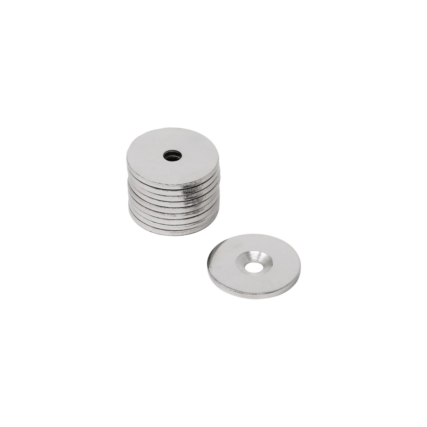 Counterunk Steel Disc - 1 in. dia x 1/16 in. thick x 3/16 in.