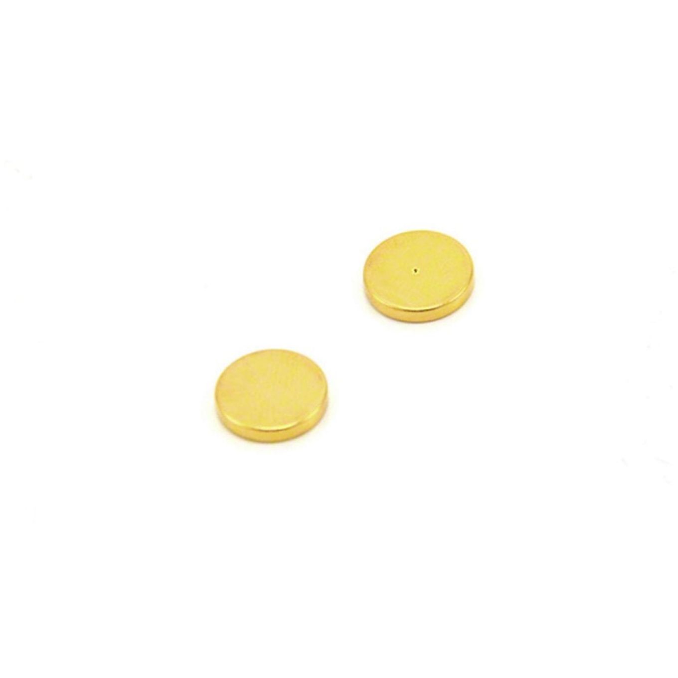 Gold Plated Polarity Magnets with Dimple On North Face - 15/32 in. dia x 1/16 in. thick - 2.64lbs Pull