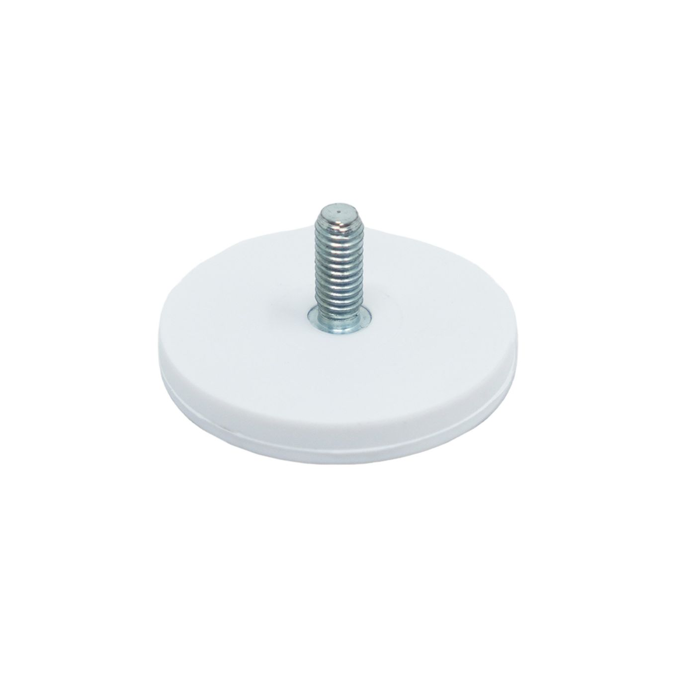 Black Rubber Coated POS Magnet Countersunk with M6 x 19/32 in. External Thread - 1-9/16 in. dia x 1/4 in. thick