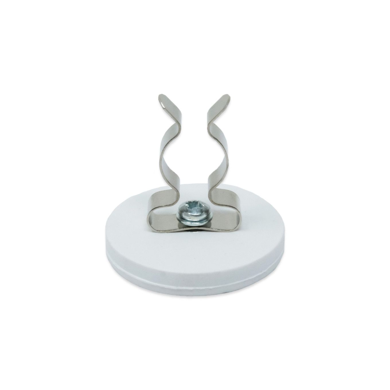 Coated Cable Holding Magnet - 1.7 in. dia x 1/4 in. high Rubber with 3/4 in. Terry Spring Clip - 17.6lbs Pull