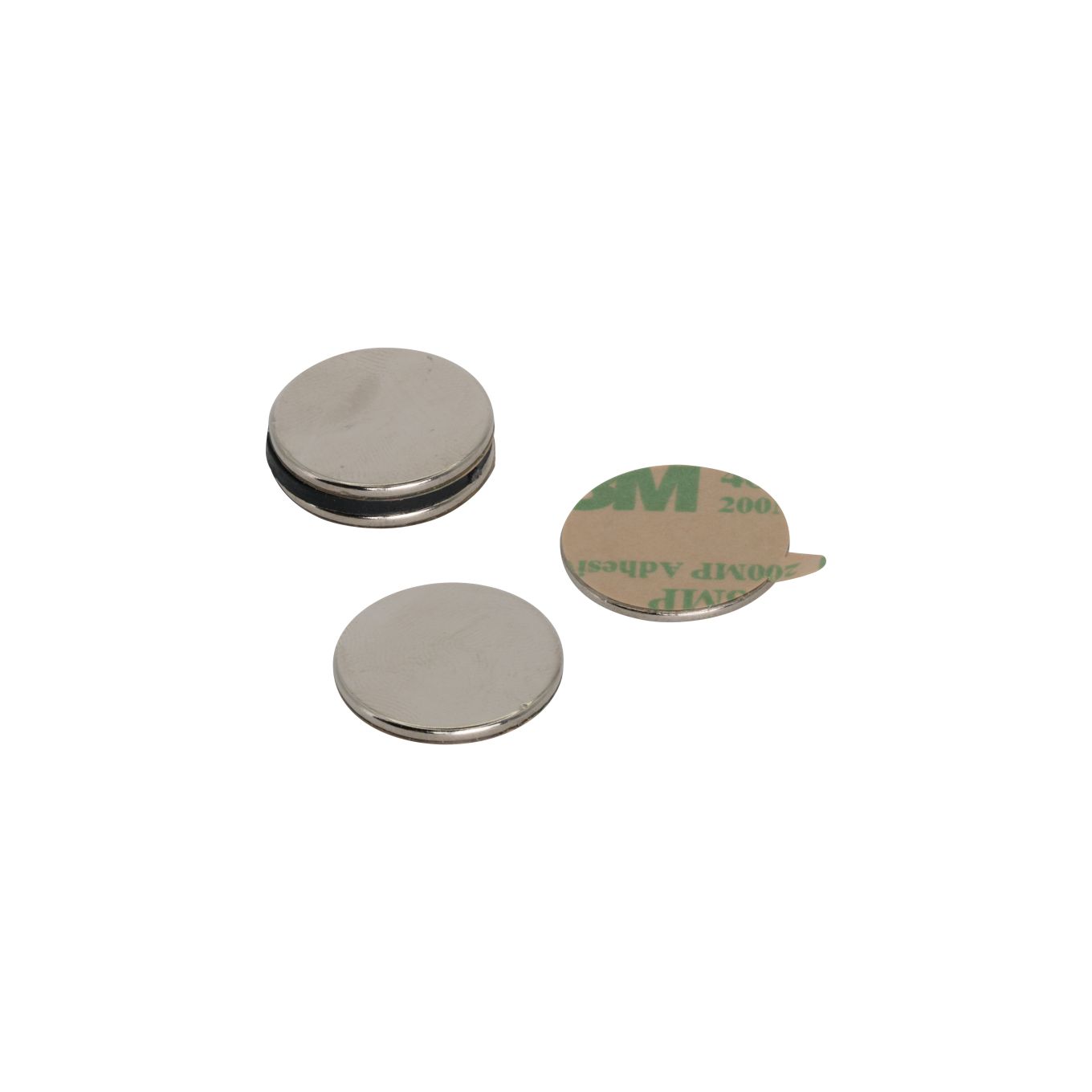 Adhesive N42 Neodymium Magnet - 13/16 in. dia x 1/16 in. - 4.41lbs Pull