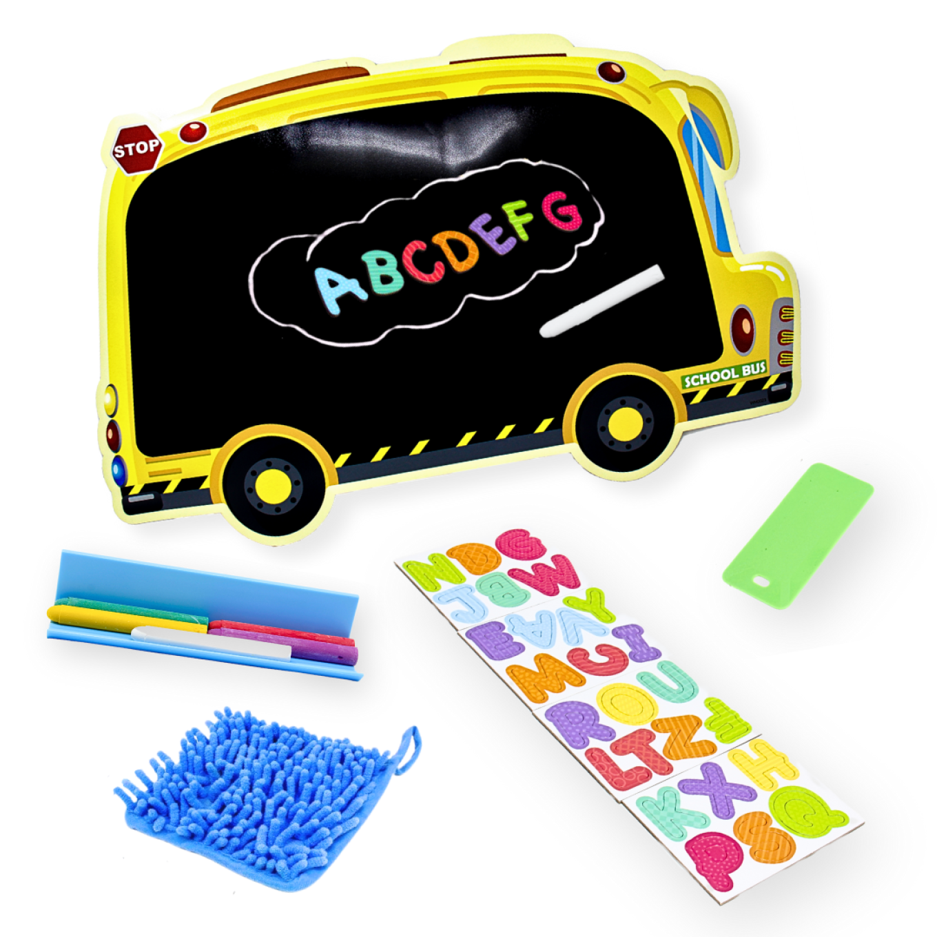 Professor Gauss School Bus Educational Magnetic Chalkboard Kit
