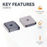 Ceramic Channel Magnet - 1 in. x 1 in. x 1/4 in. thick x 1/8 in. hole - 13.45lbs Pull
