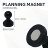 Medium Acrylic Push Pin Magnet - 19/32 in. dia x 27/32 in. tall