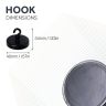 Ceramic Black Painted Clamping Magnet with M4 Hook - 1-9/16 in. dia - 22.5lbs Pull