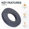 Y30BH Ceramic Ring Magnet - 3-15/16 in. O.D. x 2 in. I.D. x 15/32 in. thick - 19.85lbs Pull
