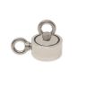 N42 Neodymium Pot Magnet with 2x M8 Eyebolts + 10m Rope - 2-1/4 in. dia x 1-3/16 in. - 264.6lbs Pull