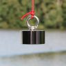 N42 Neodymium Pot Magnet with 2x M8 Eyebolts + 10m Rope - 2-1/4 in. dia x 1-3/16 in. - 264.6lbs Pull