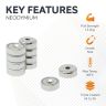 N42 Neodymium Countersunk Pot Magnet - 13/16 in. dia x 9/32 in. thick x 5/32 in. hole - 29.1lbs Pull