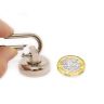 N42 Neodymium Pot Magnet with Carabiner - 1 in. dia - 50.71lbs Pull