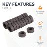 Y10 Ceramic Magnets - 5/16 in. O.D. x 3/16 in. I.D. x 1/8 in. thick - 0.15lbs Pull